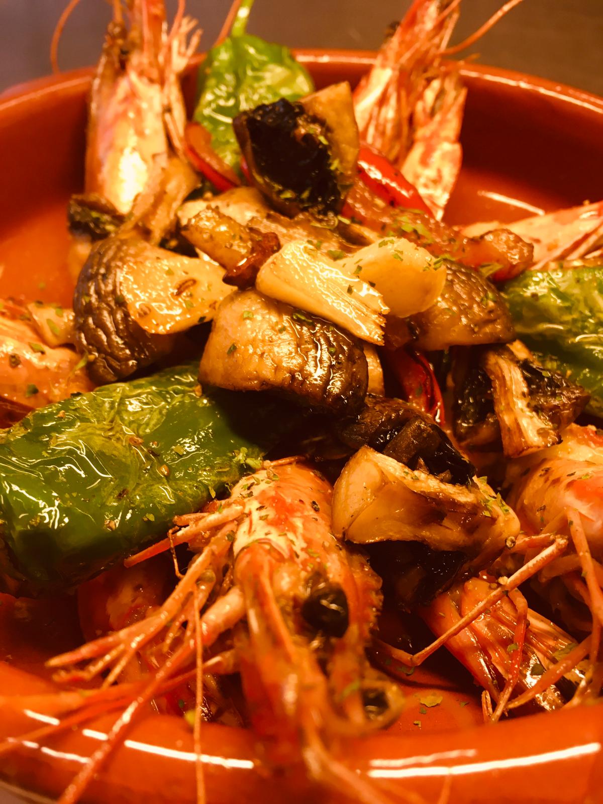 Garnelen mit Grillgemüse